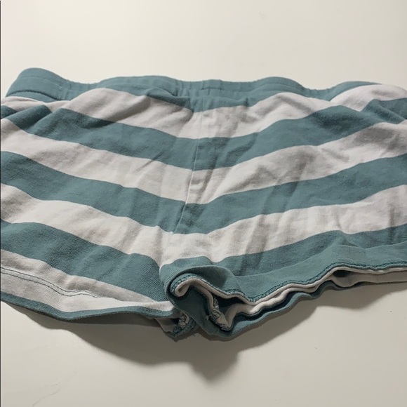 Olive green and white striped pj shorts. - Picture 6 of 6